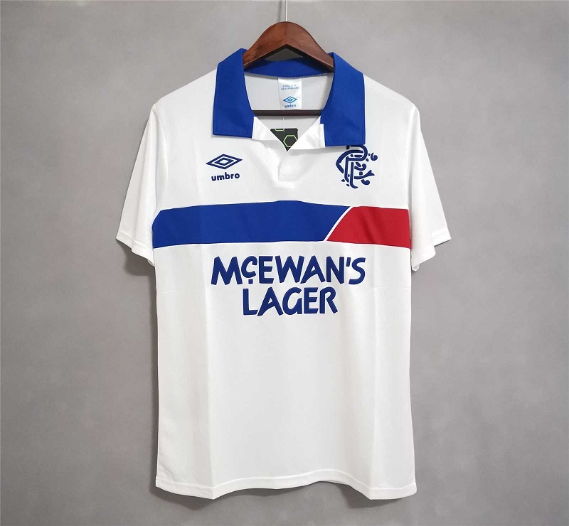 AAA Quality Rangers 87/88 Away White Soccer Jersey